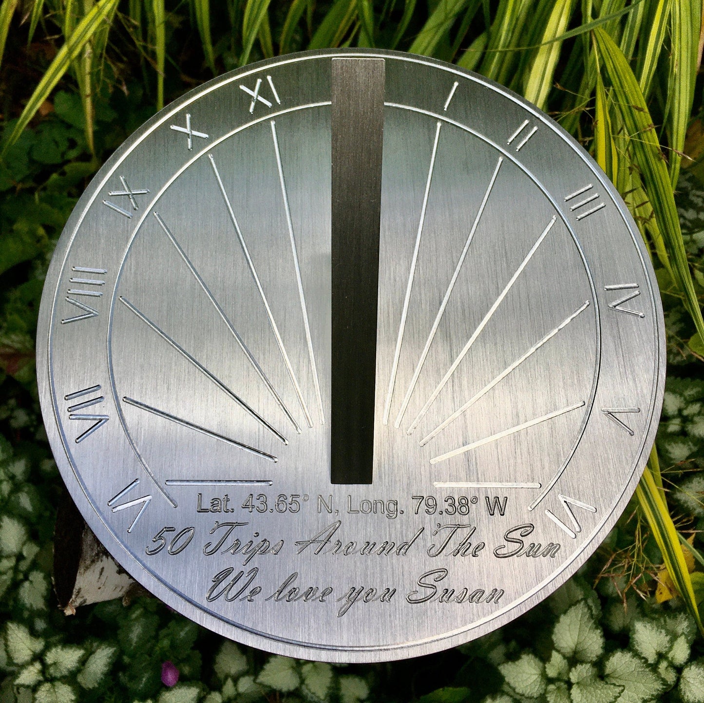 Custom Birthday Engraved Sundial  Gift