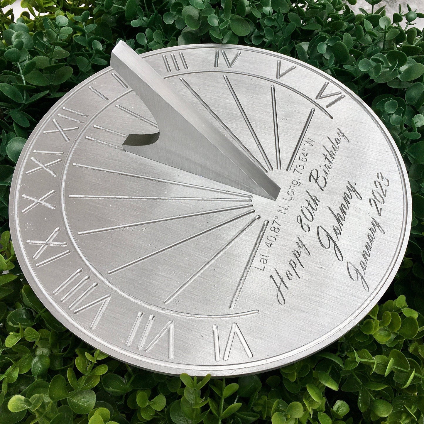 Custom Birthday Engraved Sundial  Gift
