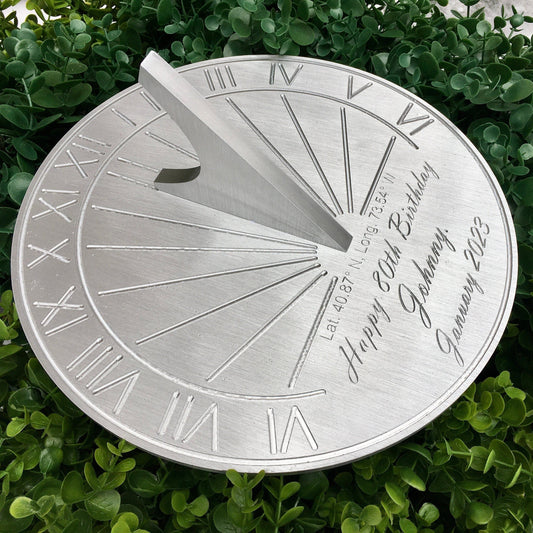 Custom Birthday Engraved Sundial  Gift